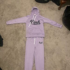 PINK Victoria's Secret Lavender Hoodie and Joggers Set